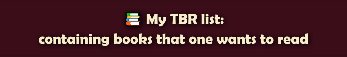 My TBR list Banner
